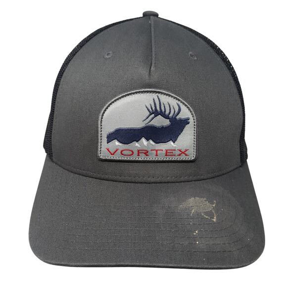 Vortex Snapback Trucker Hat Gray One Size Adjustable Mesh Back Embroidered - Picture 1 of 9